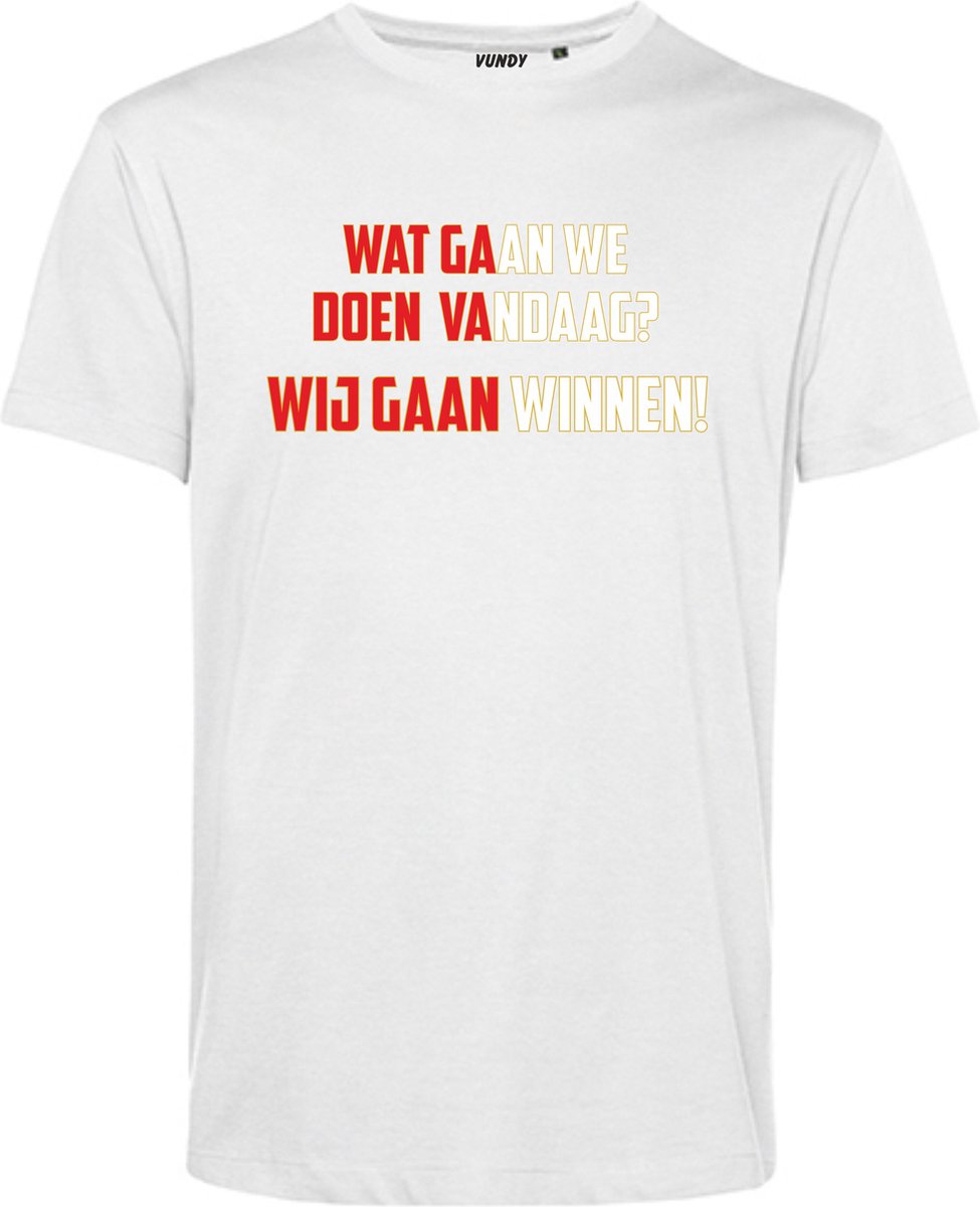 T-shirt Wij gaan winnen! | Feyenoord Supporter | Shirt Kampioen | Kampioensshirt | Wit | maat L